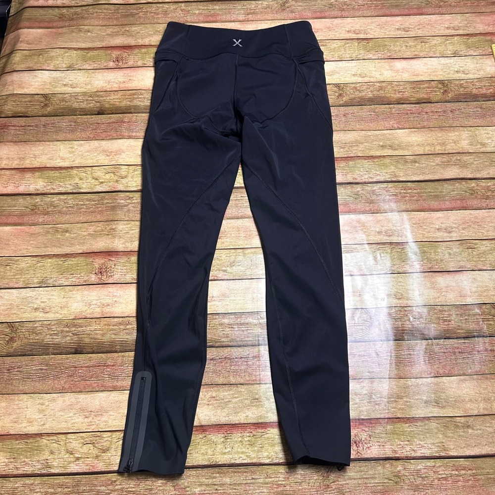 Savage X Fenty Sport Black High Waisted Leggings with Ankle Zippers Small